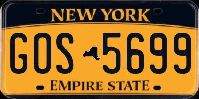 NY license plate GOS5699