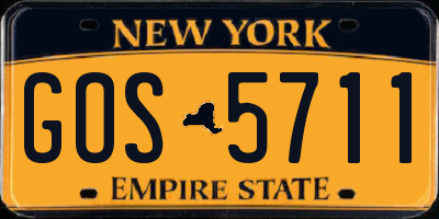 NY license plate GOS5711