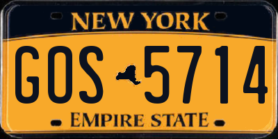 NY license plate GOS5714
