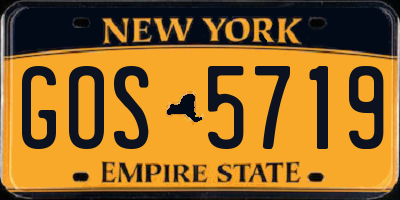 NY license plate GOS5719
