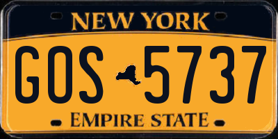 NY license plate GOS5737