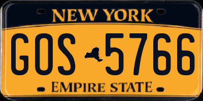 NY license plate GOS5766