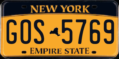 NY license plate GOS5769