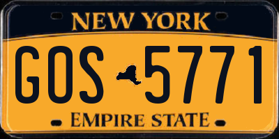 NY license plate GOS5771