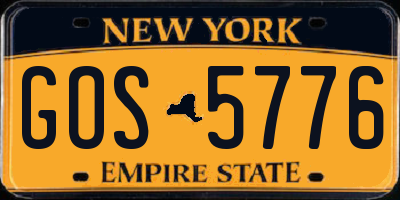 NY license plate GOS5776