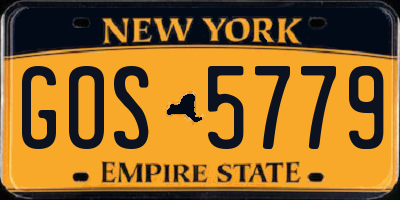 NY license plate GOS5779