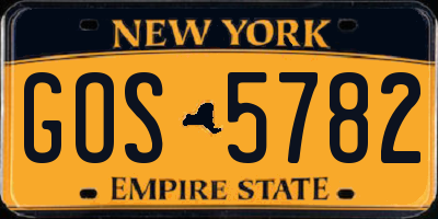NY license plate GOS5782