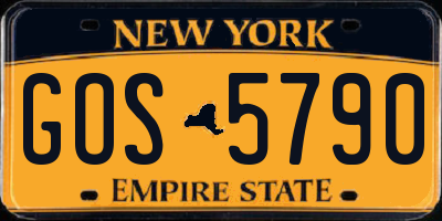 NY license plate GOS5790