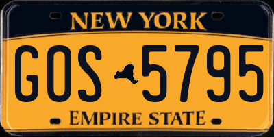 NY license plate GOS5795
