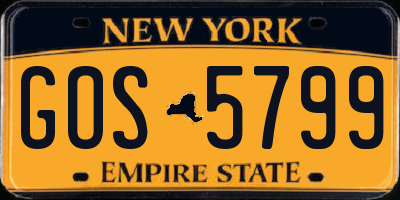 NY license plate GOS5799