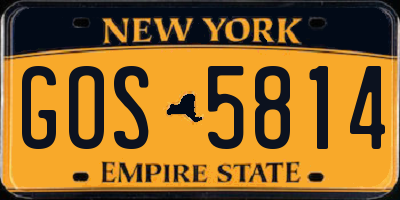 NY license plate GOS5814