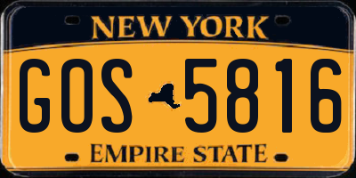 NY license plate GOS5816