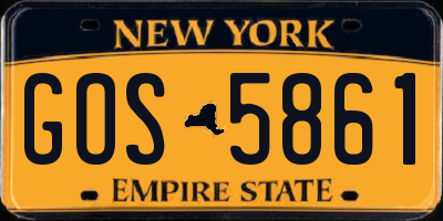 NY license plate GOS5861