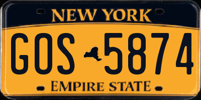 NY license plate GOS5874