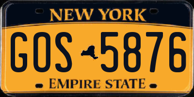 NY license plate GOS5876