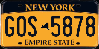 NY license plate GOS5878