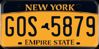 NY license plate GOS5879