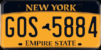 NY license plate GOS5884