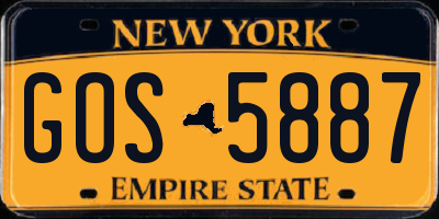 NY license plate GOS5887