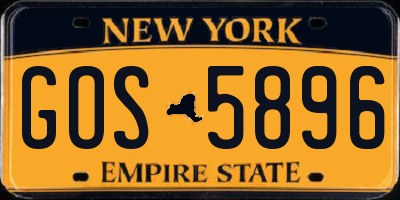 NY license plate GOS5896