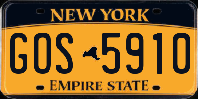 NY license plate GOS5910