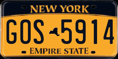 NY license plate GOS5914