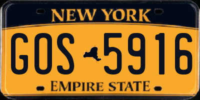 NY license plate GOS5916