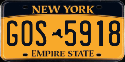 NY license plate GOS5918