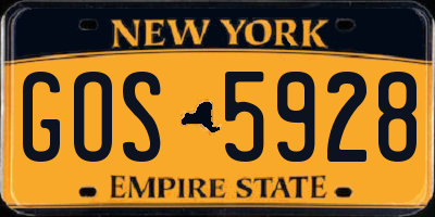 NY license plate GOS5928