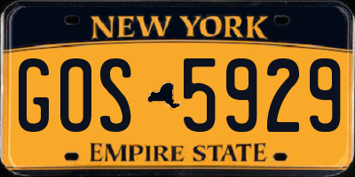 NY license plate GOS5929