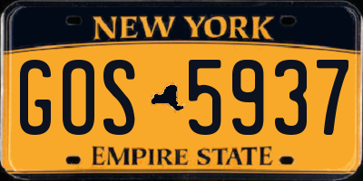NY license plate GOS5937