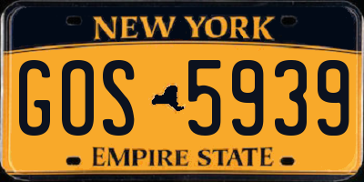 NY license plate GOS5939