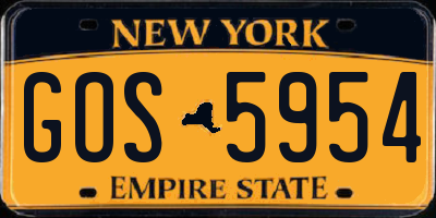 NY license plate GOS5954