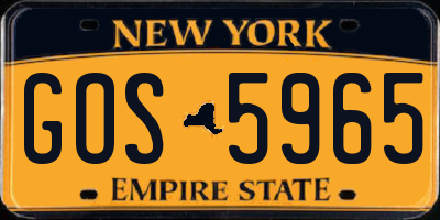 NY license plate GOS5965