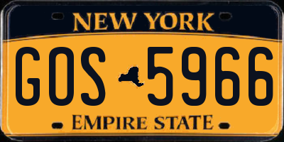 NY license plate GOS5966