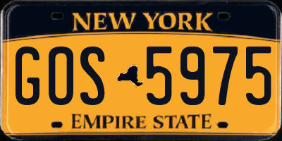 NY license plate GOS5975