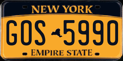 NY license plate GOS5990