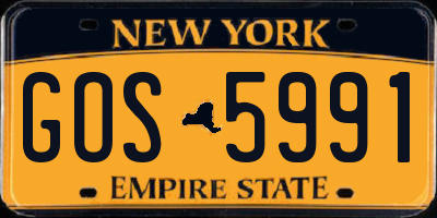 NY license plate GOS5991