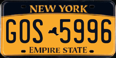 NY license plate GOS5996