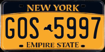 NY license plate GOS5997