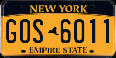 NY license plate GOS6011