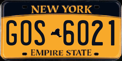 NY license plate GOS6021