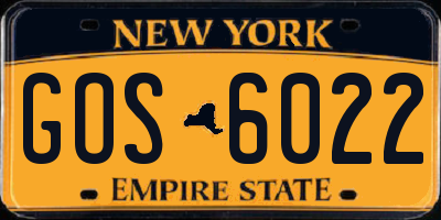 NY license plate GOS6022