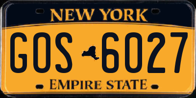 NY license plate GOS6027