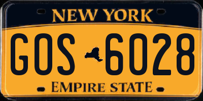 NY license plate GOS6028