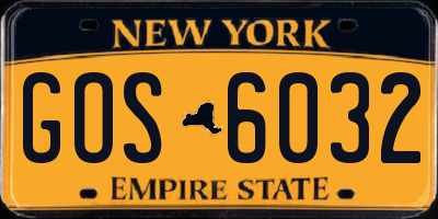 NY license plate GOS6032