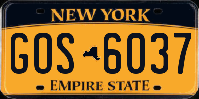 NY license plate GOS6037