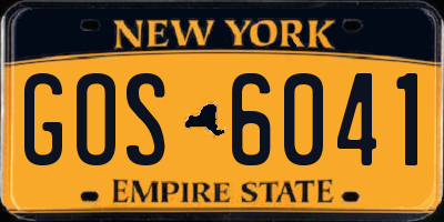 NY license plate GOS6041
