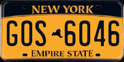 NY license plate GOS6046