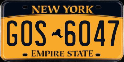 NY license plate GOS6047